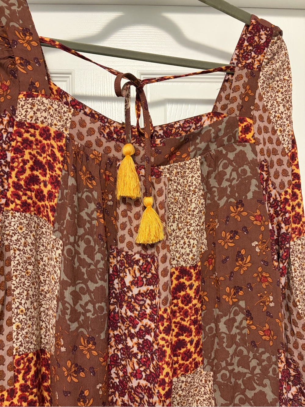 Easel Boho Patchwork Tie-Back Mini Dress NWT - Picture 5 of 7